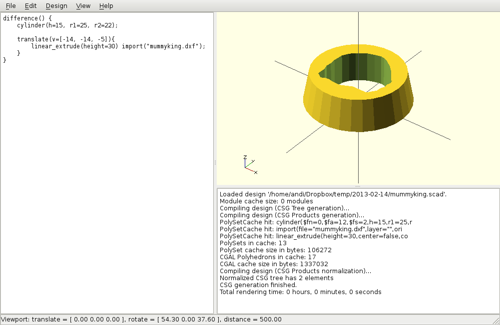 openscad extrude along path