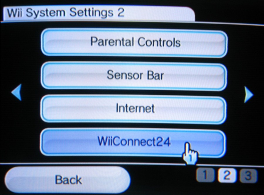 on page two select the WiiConnect24 button