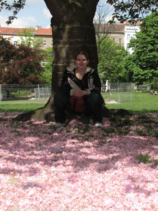 Kaddi in a Sea of Blossoms