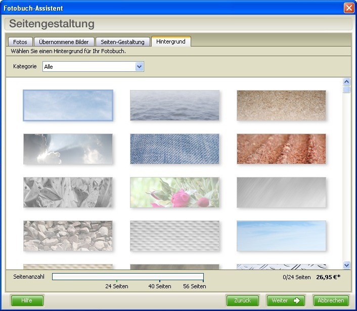 FujiDirekt Software - Wizard - Background Selection