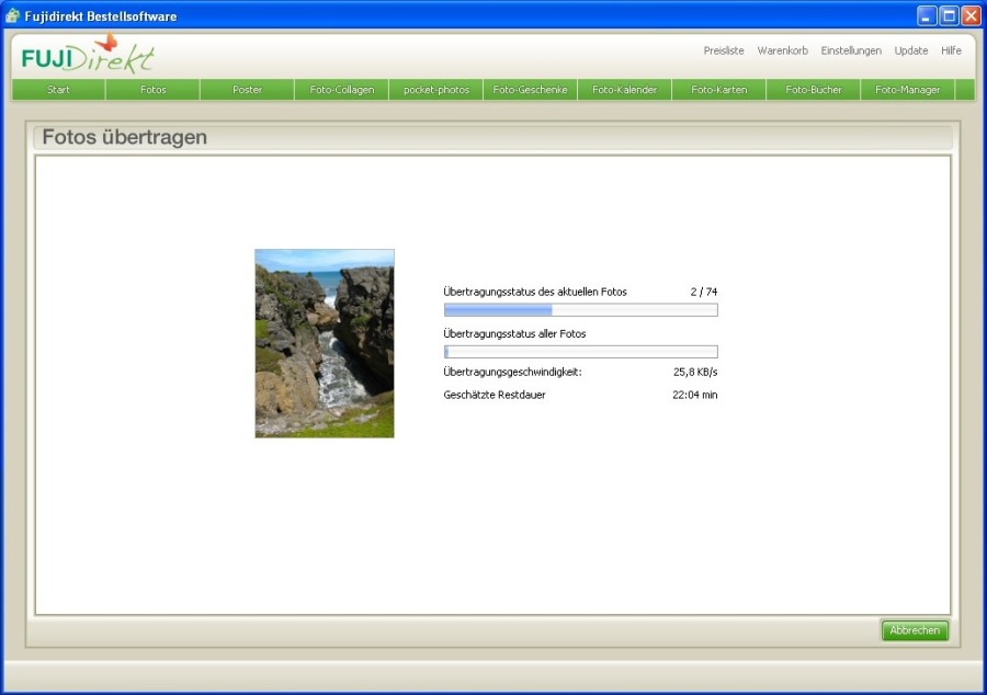 FujiDirekt Software - Transfering the Photos