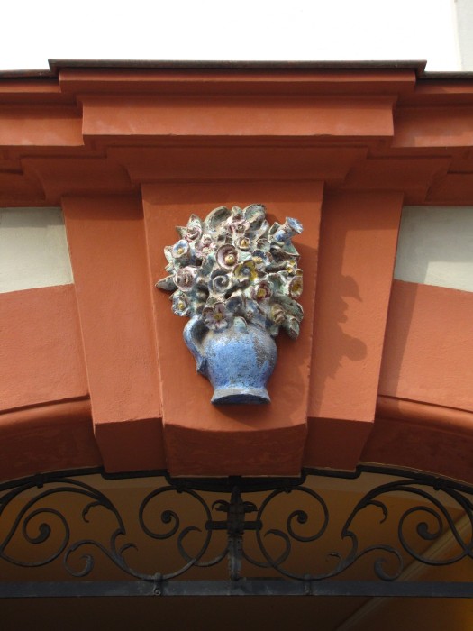 Flowers above a Doorway