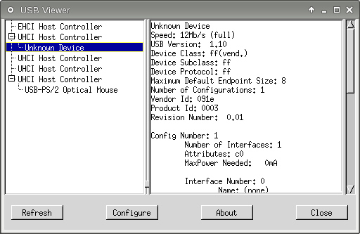 USBview Output