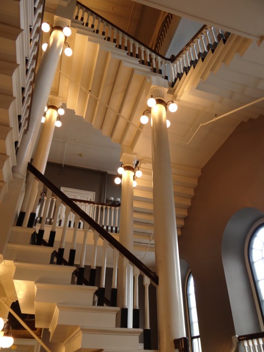 Stairs in Faneuil Hall, Boston, MA